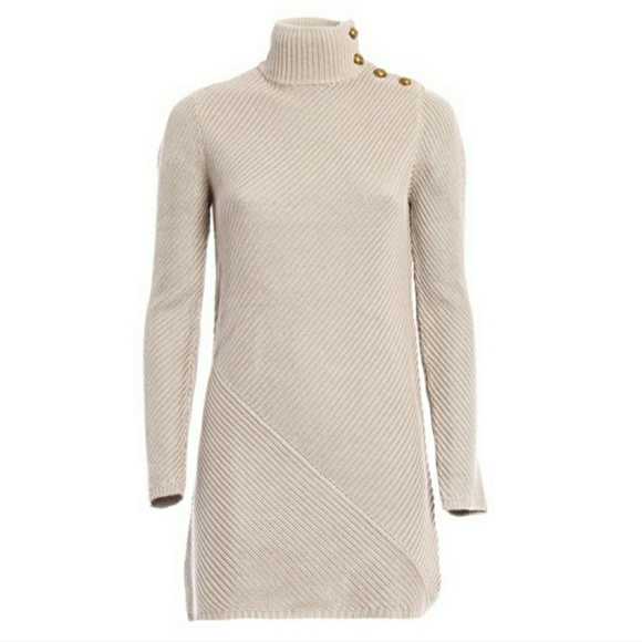 Tory Burch Brodie Tunic Dress Sweater Viscose Turtleneck Knit Size Medium - Picture 13 of 13